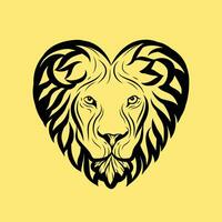 Lion cœur logo modèle, Lion cœur logo éléments, Lion cœur vecteur illustration