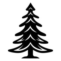 une Noël décoratif arbre silhouette contour vecteur