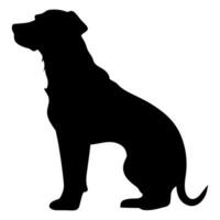 une effrayant chien vecteur silhouette isolé sur une blanc Contexte