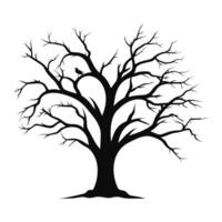 effrayant mort arbre silhouette vecteur gratuit