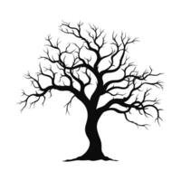 effrayant mort arbre silhouette vecteur gratuit