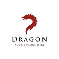 logo conception de Feu dragon tête et ailes isolé Contexte. vecteur