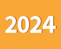 2024 content Nouveau année abstrait blanc graphique conception vecteur logo symbole illustration avec Orange Contexte
