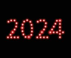 2024 content Nouveau année abstrait rouge graphique conception vecteur logo symbole illustration avec noir Contexte