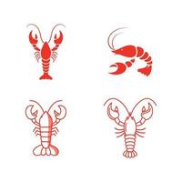 illustration d'icône de vecteur de crevette