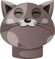 dessin animé gris chat vecteur illustartion sur blanc backgorund