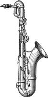 saxophone ancien gravure vecteur