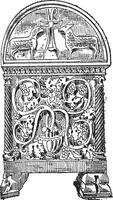 sarcophage de byzantin style ancien gravure vecteur