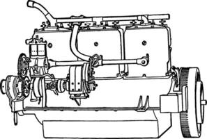 bâtiment un voiture étape dix est magnéto, ancien illustration. vecteur