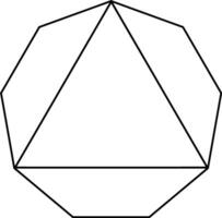 Triangle inscrit dans une nonagone ancien illustration. vecteur