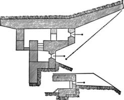 traditore batterie bourges casemate, ancien illustration. vecteur