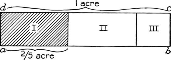 deux cinquièmes ancien illustration. vecteur