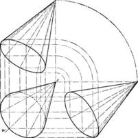 projection de cône ancien illustration. vecteur