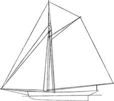 américain sloop, ancien illustration. vecteur