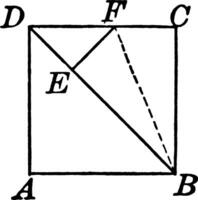 carré avec diagonale ancien illustration. vecteur