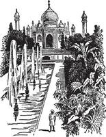 taj Mahal, ancien illustration. vecteur