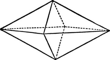 illustration vintage de bipyramides orthorhombiques. vecteur