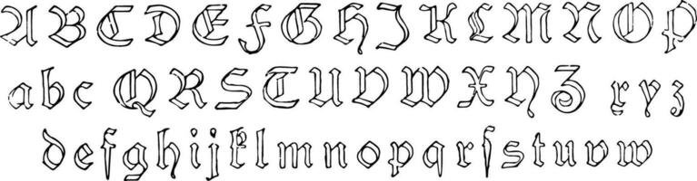 schwabach alphabet, ancien illustration. vecteur