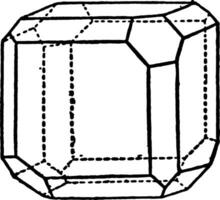 combinaison de tétraèdre, cube et rhombique dodécaèdre ancien illustration. vecteur