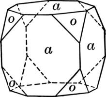 cube tronqué par octaèdre ancien illustration. vecteur