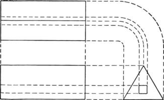 projections de triangulaire prisme avec trou ancien illustration. vecteur