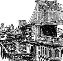 Brooklyn pont ancien illustration vecteur