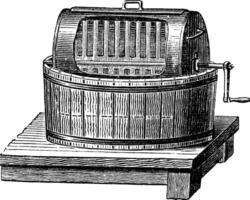 beurre baratte, ancien gravure vecteur