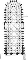 original plan de notre Dame de Paris, ancien gravure. vecteur