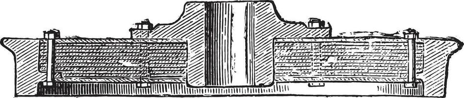 tasse plein centre roues papier adopté dans Amérique pour le pullman voitures, ancien gravure. vecteur