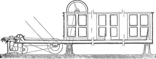 ventilateur, ancien gravure. vecteur