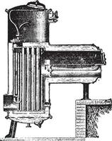 fourchette-delaharpe Chaudière, ancien gravure. vecteur