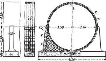 aqueduc achères, ancien gravure. vecteur