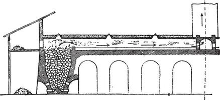 johnson fourneau, ancien gravure. vecteur