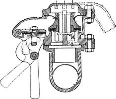 soupape action rapide frein Clayton, ancien gravure. vecteur