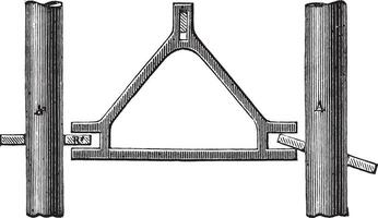 détail de le brosse double lampe les carbones, ancien gravure. vecteur