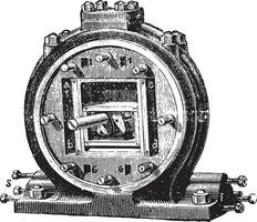 jacomie moteur. verticale section de un de le des boites, ancien gravure. vecteur