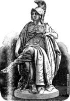 minerva porteuse-belleuse, Sèvres porcelaine, ancien gravure. vecteur