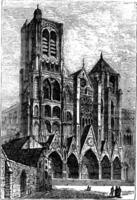 bourges cathédrale, dans bourgeois, France ancien gravure vecteur