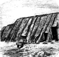 guano carrière, chincha îles dans Pérou, pendant le années 1890, ancien gravure vecteur