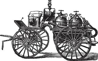conduit par des chevaux Feu wagon, ancien gravé illustration vecteur
