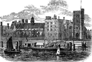 Lambeth palais, Londres ancien gravure vecteur