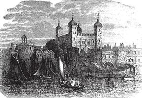 la tour de Londres ou sa majesté Royal palais et forteresse dans Londres Angleterre ancien gravure vecteur