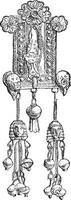 or bijoux, fabrication, a trouvé dans le île de Rhodes, ancien gravure. vecteur