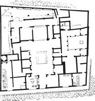 plan de le maison de Salluste, ancien gravure. vecteur