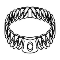 icône de collier de chaîne de chien. doodle dessinés à la main ou style d'icône de contour