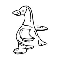 icône de jouets de chien qui couine de canard. doodle dessinés à la main ou style d'icône de contour vecteur