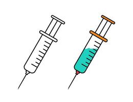 seringue icône vecteur illustration. médecins souvent utilisation seringues à prévenir et traiter malin maladies.