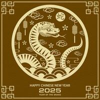 content chinois Nouveau année 2025 zodiaque signe, année de le serpent vecteur