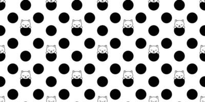 chat sans couture modèle chaton vecteur dessin animé écharpe isolé polka point tuile fond d'écran griffonnage répéter Contexte illustration conception