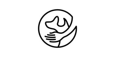 logo conception combiner le forme de une chien avec pinces, animal santé logo. vecteur